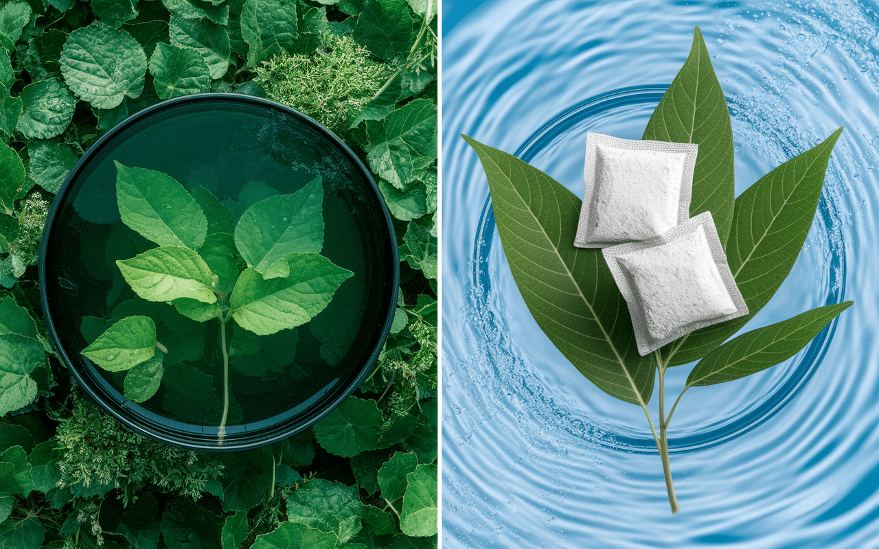 Comparaison piscine verte et claire écologique