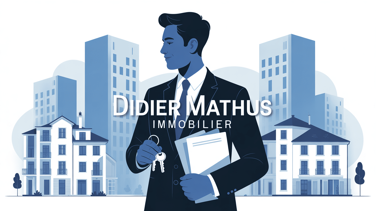 Didier Mathus devant immeubles stylisés