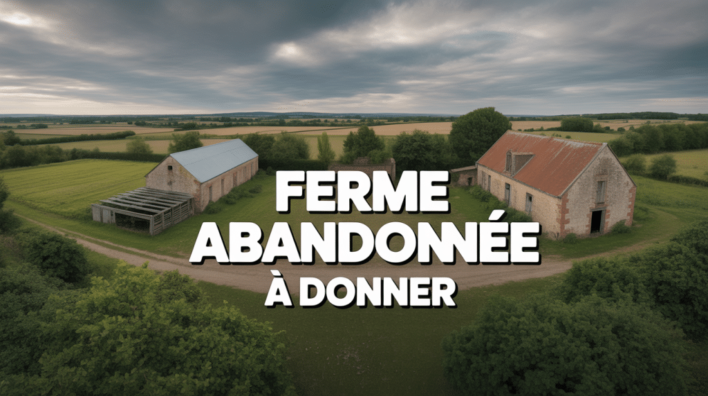 Vue panoramique ferme abandonnée à donner