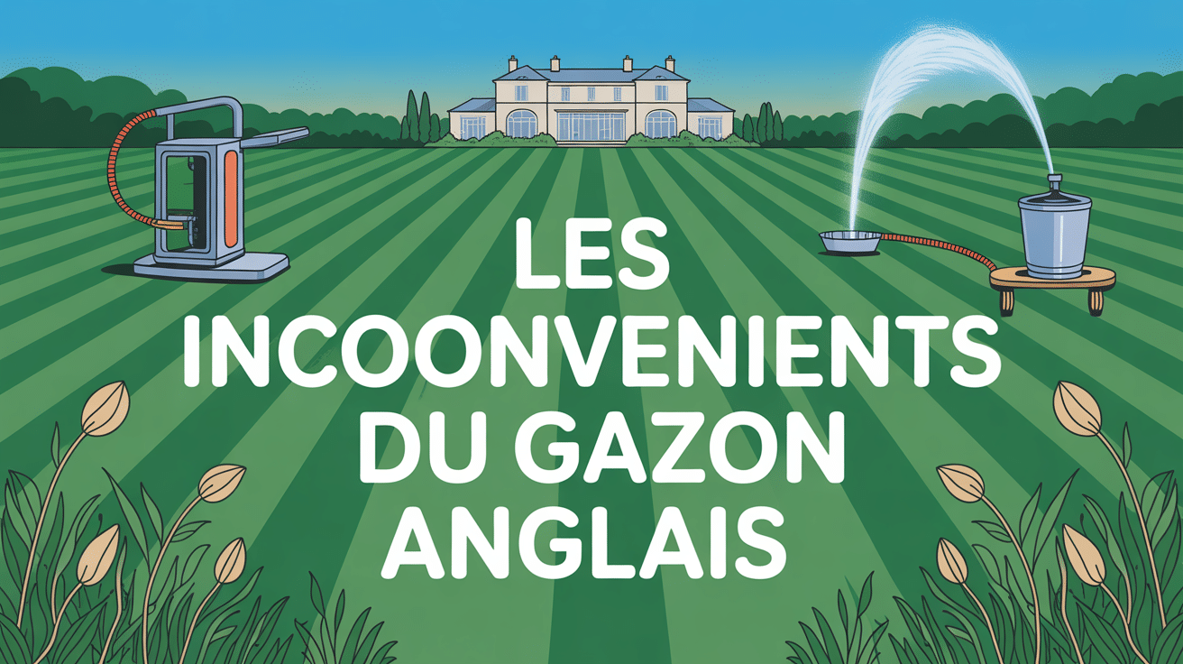 Illustration des inconvénients du gazon anglais