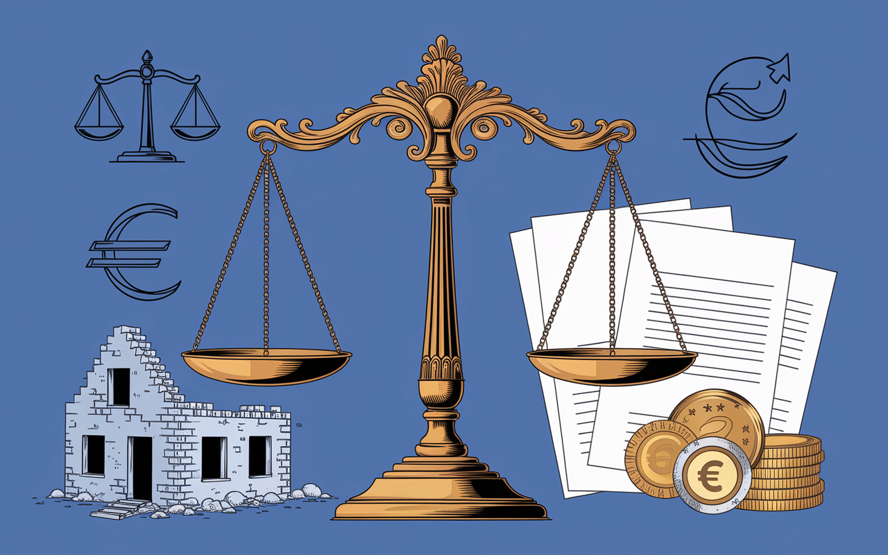 Balance justice maison et documents légaux