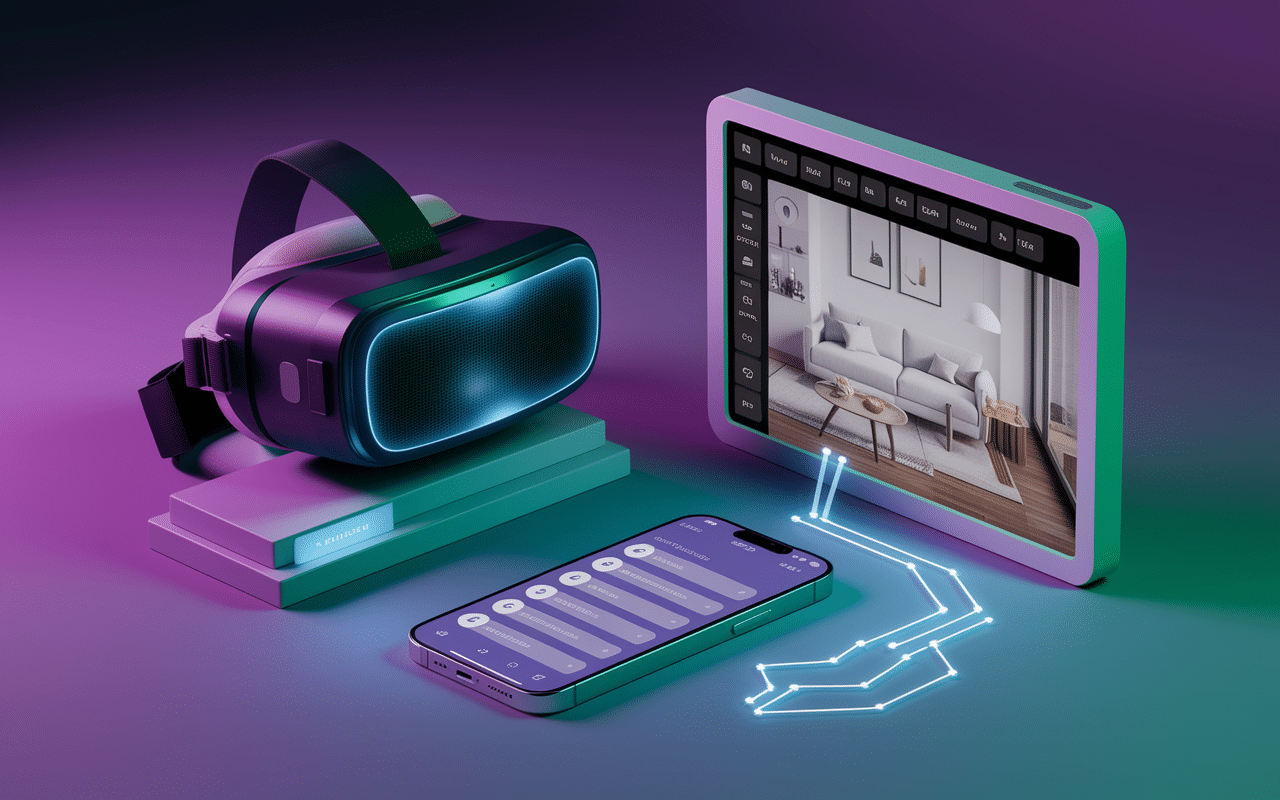 VR et technologies Apimo Pro en ambiance futuriste