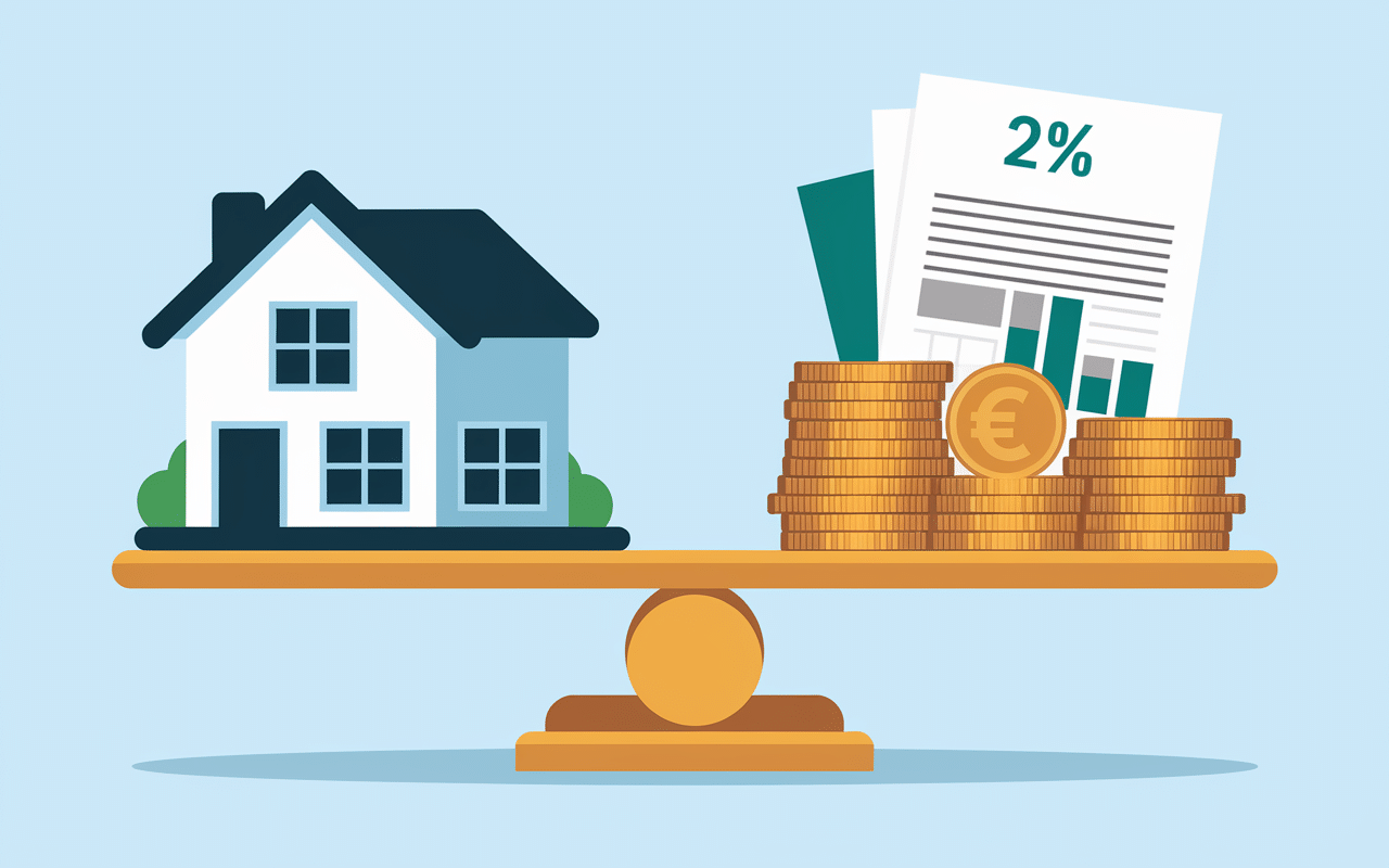 Infographie montant frais de notaire sur construction neuve