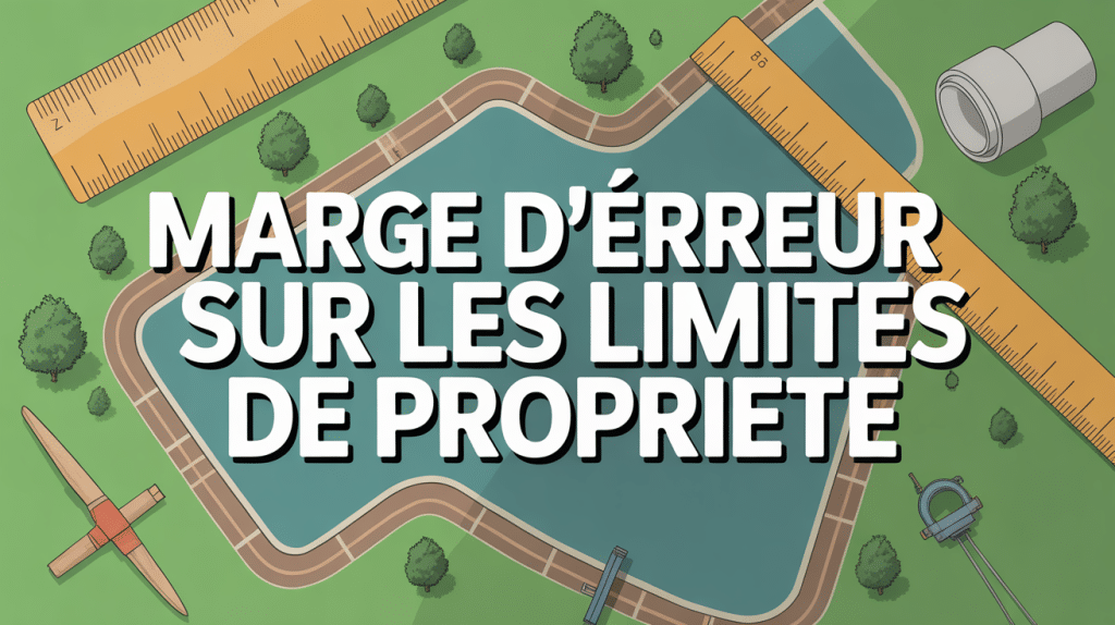 Vue aérienne de terrain illustrant la marge d'erreur limite de propriété