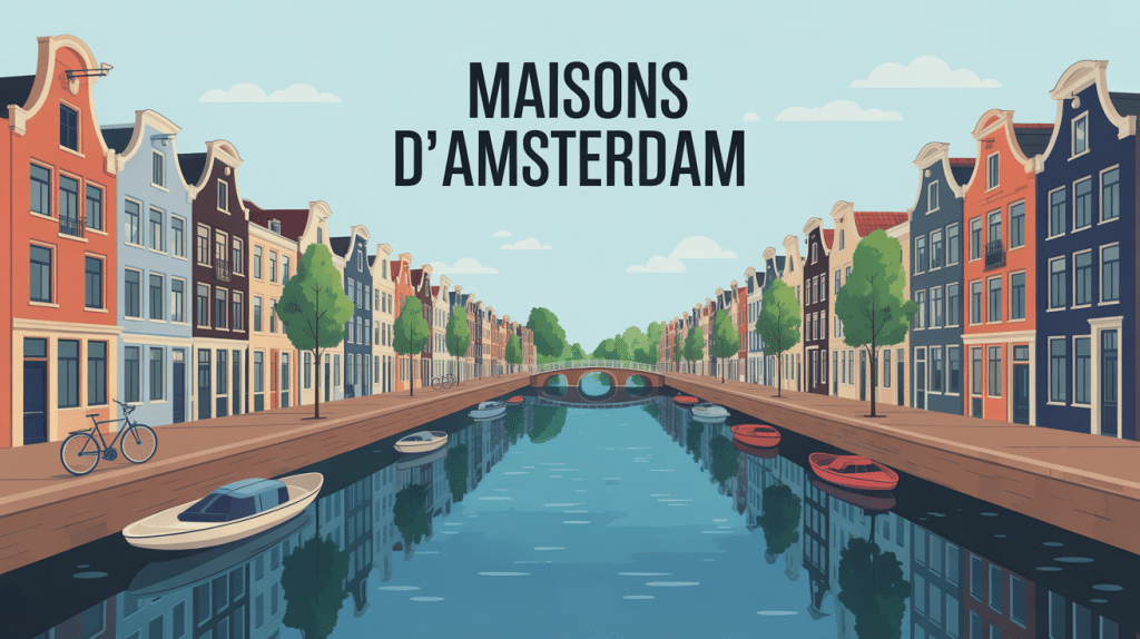 amsterdam maison panorama canaux maisons étroites