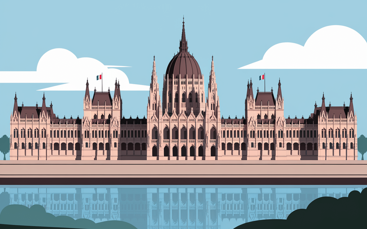 budapest parlement façade silhouette néogothique