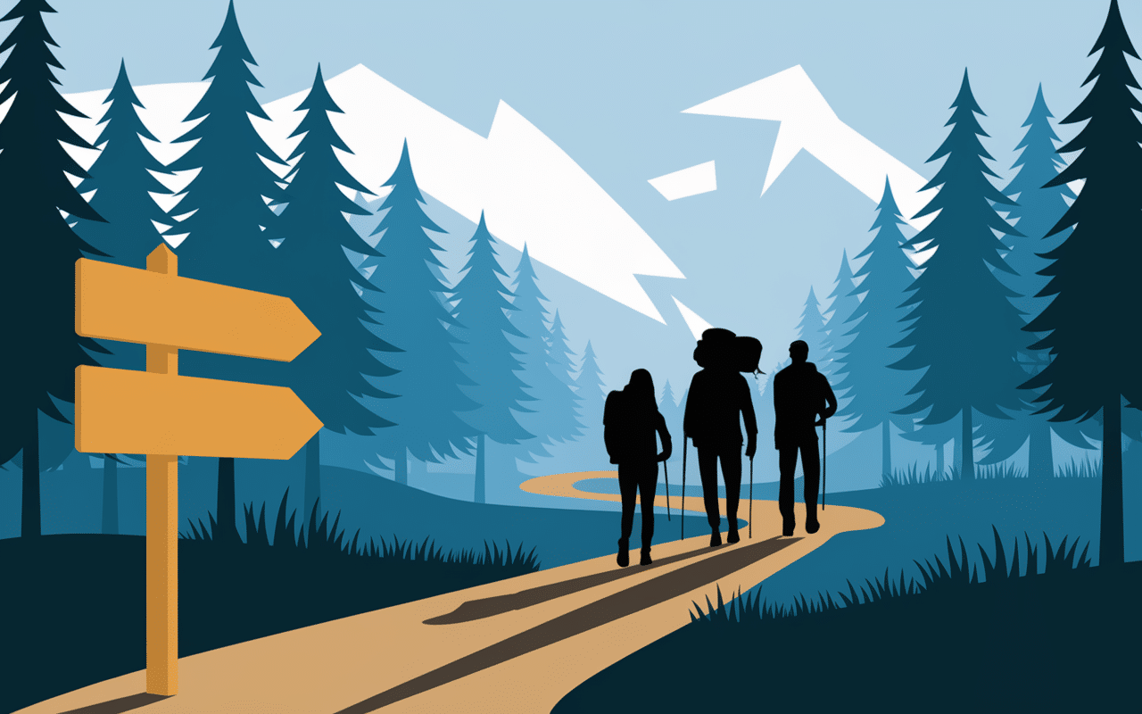 Sentier balisé cascade de Piscia forêt