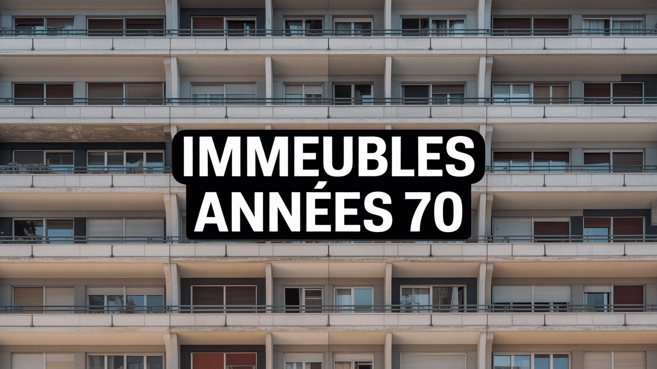 Facade immeuble année 70 beton balcons