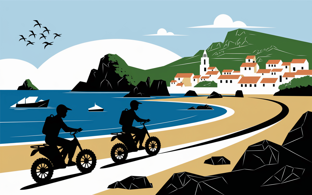 exploration plage village en quad location quad mykonos