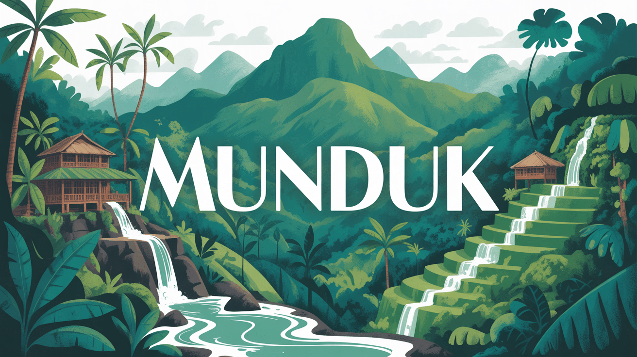 Village de Munduk avec cascades et montagnes