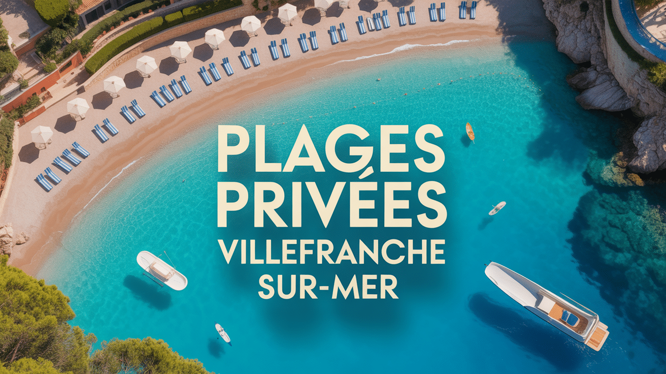 vue aérienne plage privée villefranche sur mer luxe