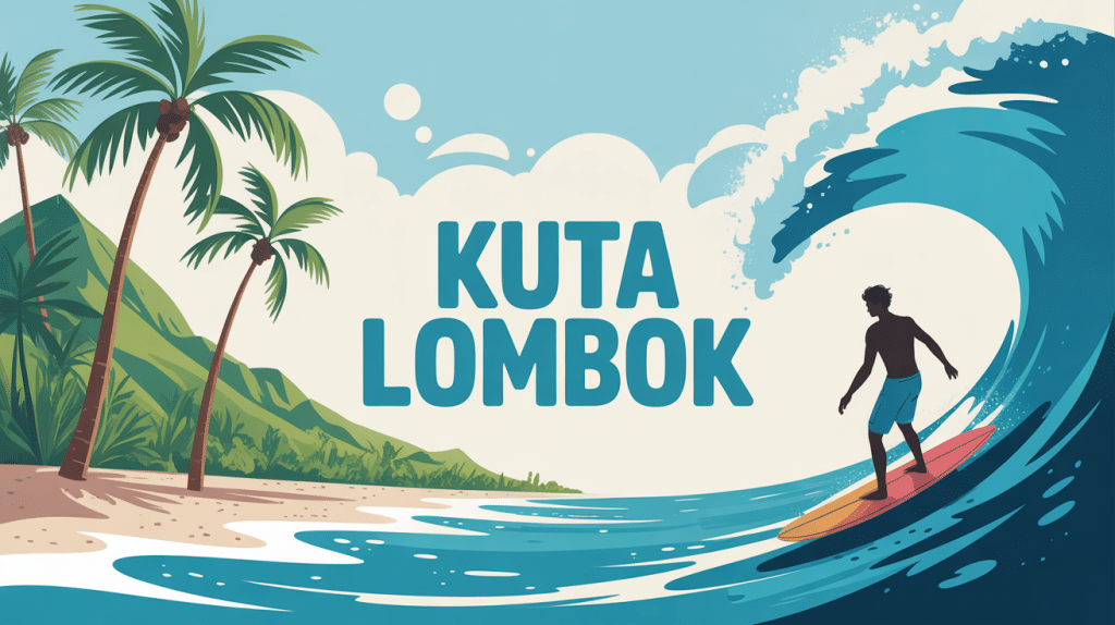 Plage tropicale sable blanc kuta lombok