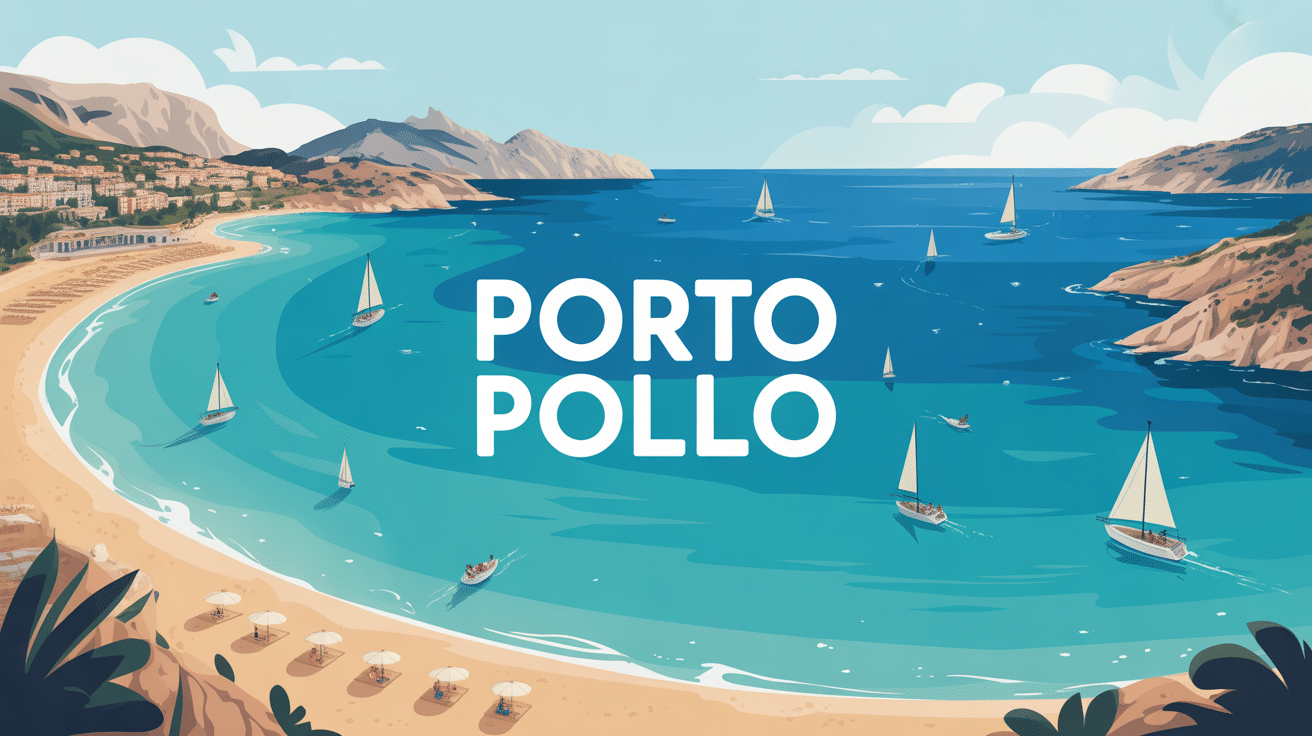 Porto Pollo plage turquoise baie vue aerienne