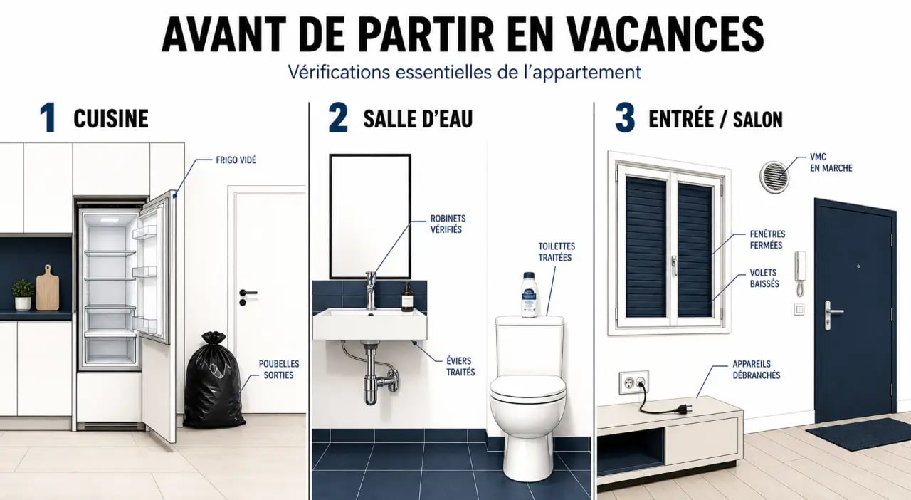 Comment bien préparer son logement avant un départ en vacances : illustration des étapes essentielles avant de fermer son logement