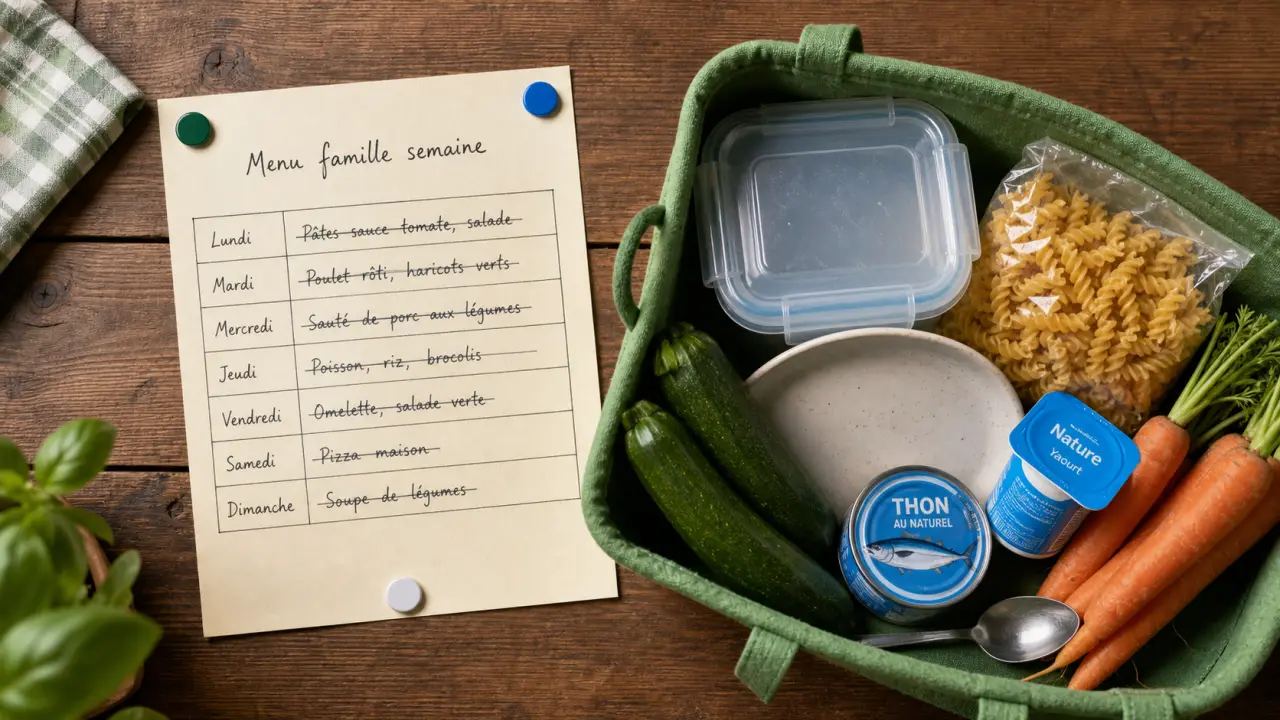 Menu famille semaine : idées repas et courses simples