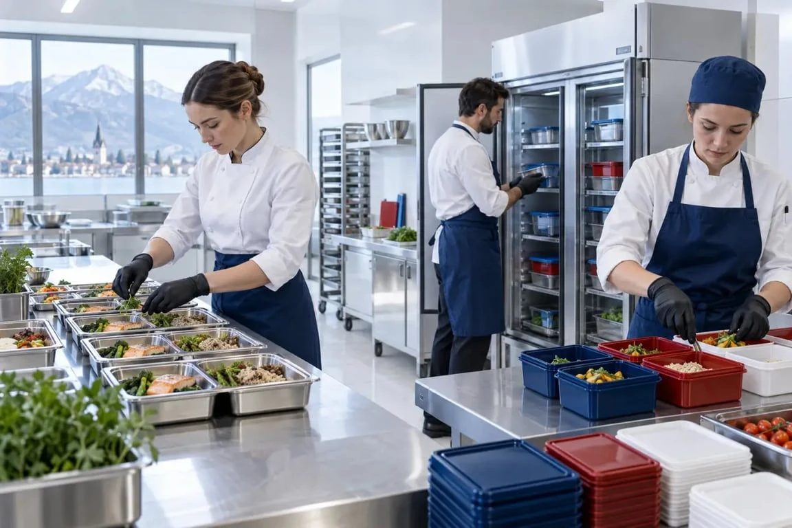 Organisation logistique et préparation des plats par un traiteur Annecy