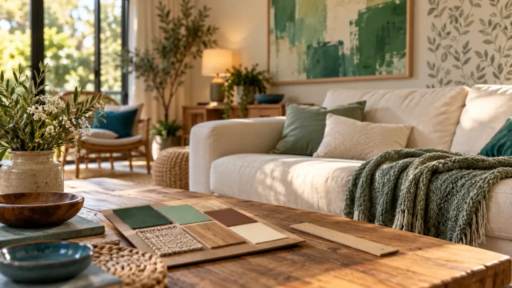 Décoration murale vert sauge : tableau discret ou papier peint qui transforme la pièce ?