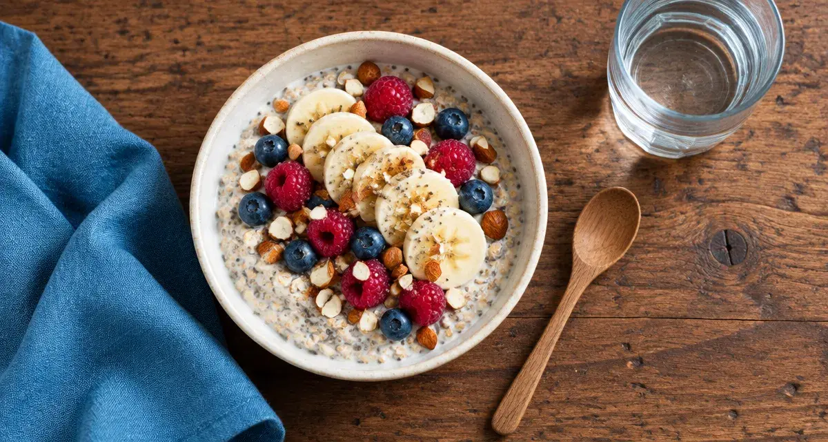 Petit dej équilibré recette : bowl d’avoine, yaourt et fruits